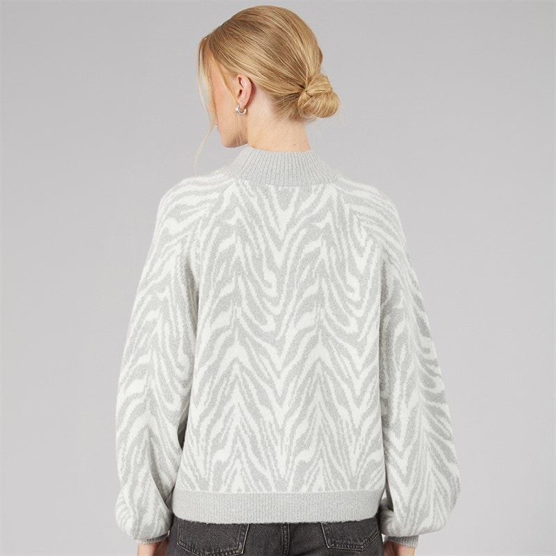 Dame animal crew jumper Light Grey Melange - Billede 2