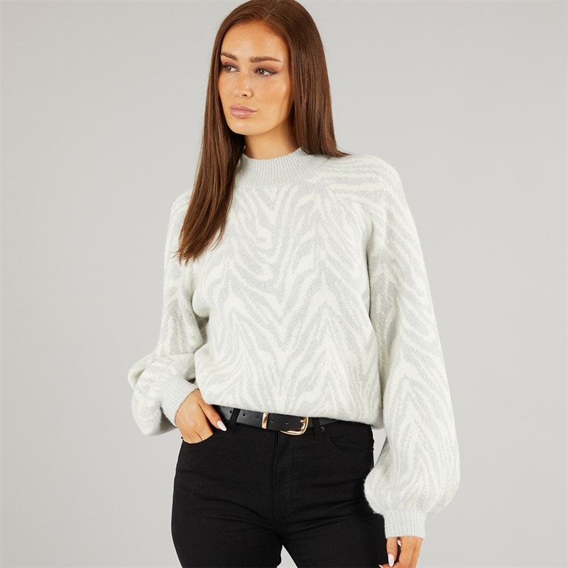 Dame animal crew jumper Light Grey Melange - Billede 3