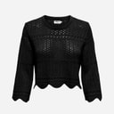 Dame dortmund 3/4-ærmet strikbluse Sort