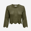 Dame dortmund 3/4-ærmet strikbluse Winter Moss