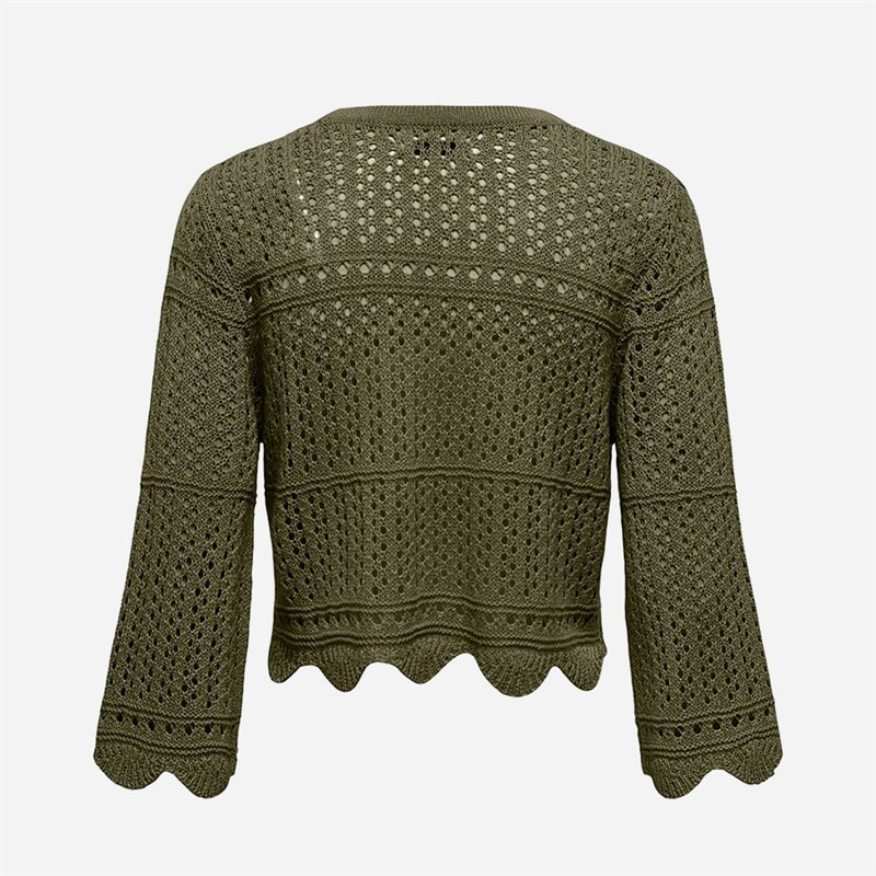 Dame dortmund 3/4-ærmet strikbluse Winter Moss - Billede 2