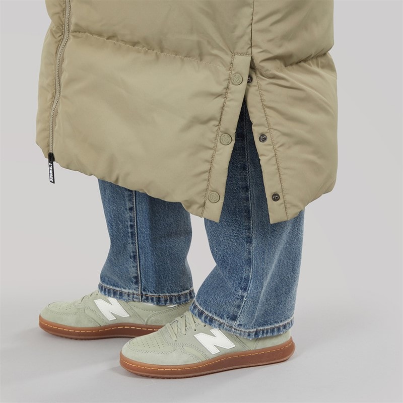 Dame iris lang vatteret frakke Khaki - Billede 5