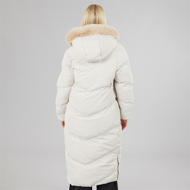 Dame madison lang vatteret frakke Stone - Billede 2