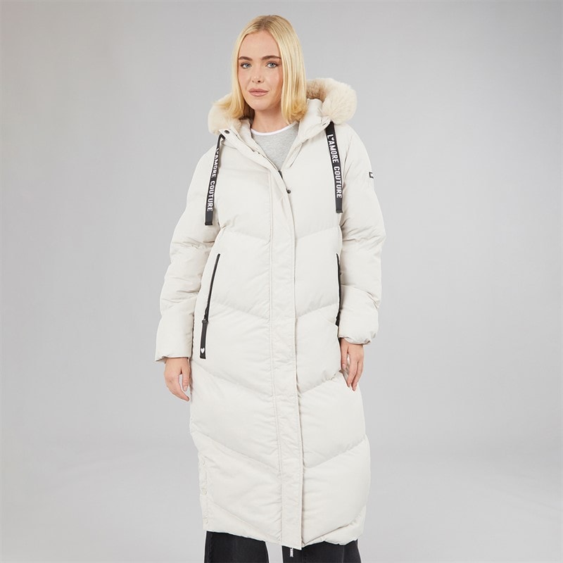 Dame madison lang vatteret frakke Stone - Billede 3