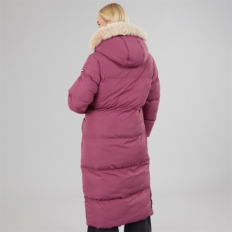 Dame iris lang vatteret frakke Mauve - Billede 2