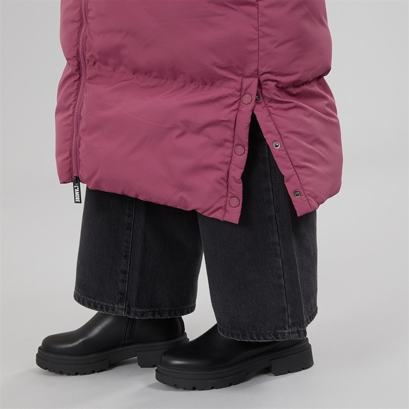 Dame iris lang vatteret frakke Mauve - Billede 5