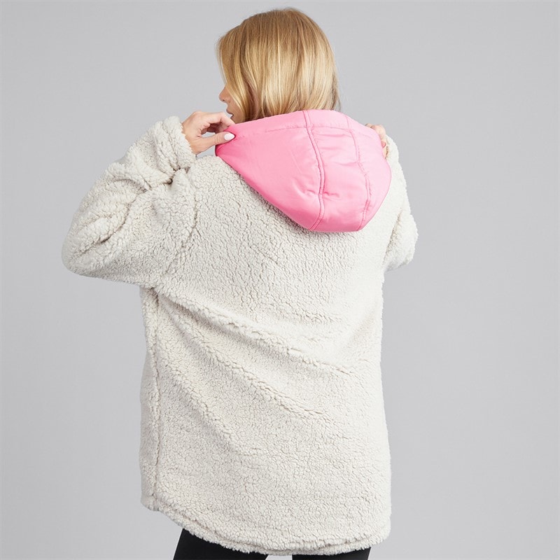 Dame nebraska borg hættejakke Camel/Pink - Billede 2