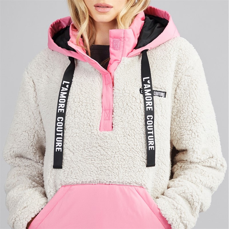 Dame nebraska borg hættejakke Camel/Pink - Billede 3