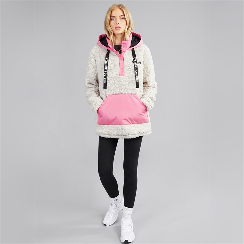 Dame nebraska borg hættejakke Camel/Pink - Billede 4