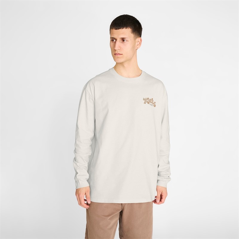 Herre ted langærmet t-shirt Hvid - Billede 1