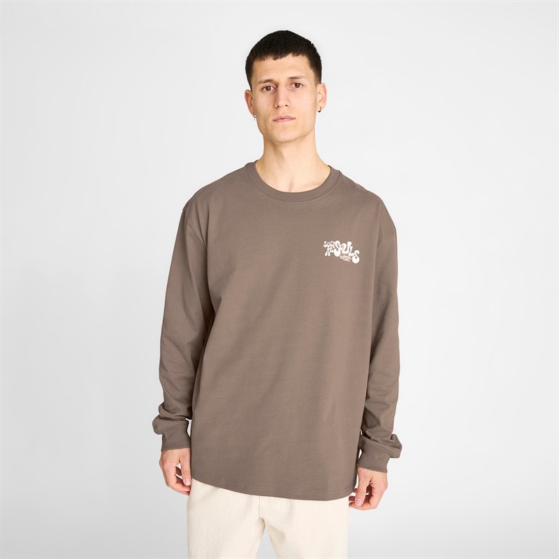 Herre ted langærmet t-shirt Brun - Billede 1