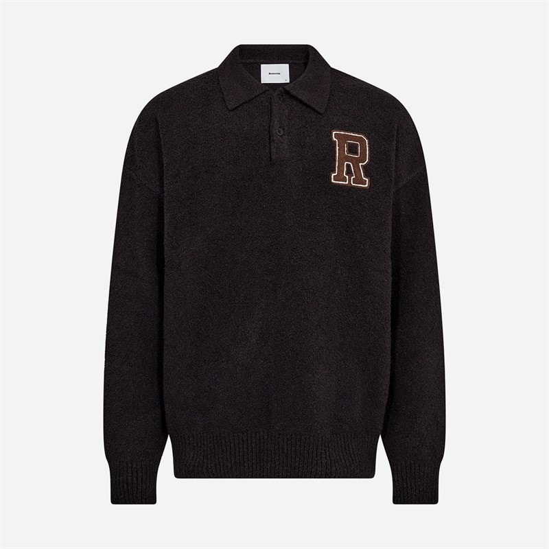 Herre eddy langærmet polo-shirt Sort - Billede 1
