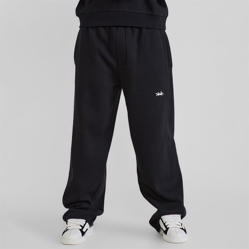 SikSilk Herre essentials vidbenede joggers - Sort