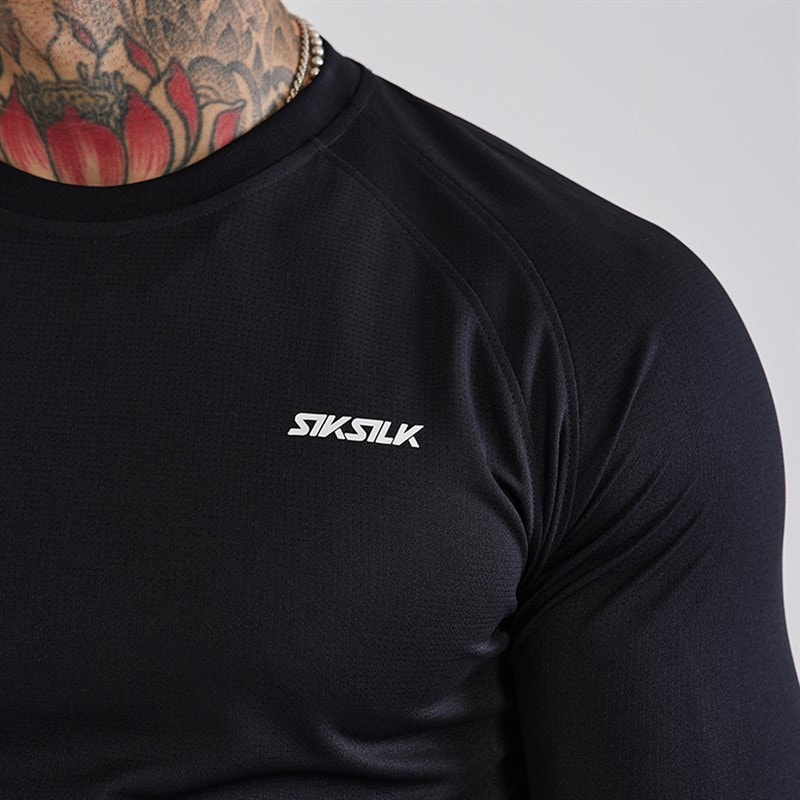 Herre langærmet tech t-shirt Sort - Billede 3