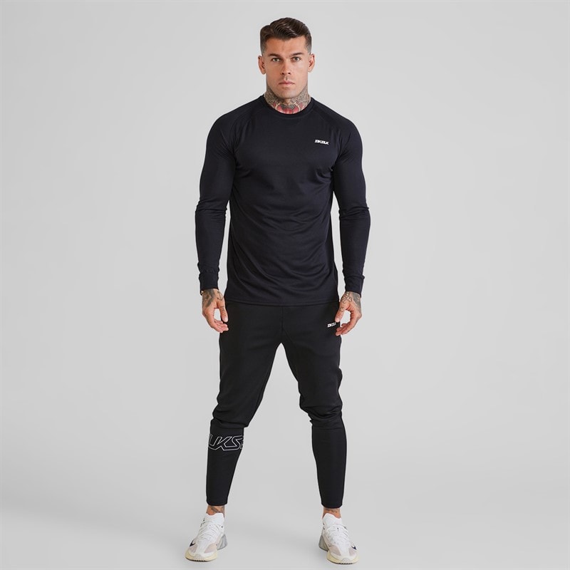 Herre langærmet tech t-shirt Sort - Billede 4