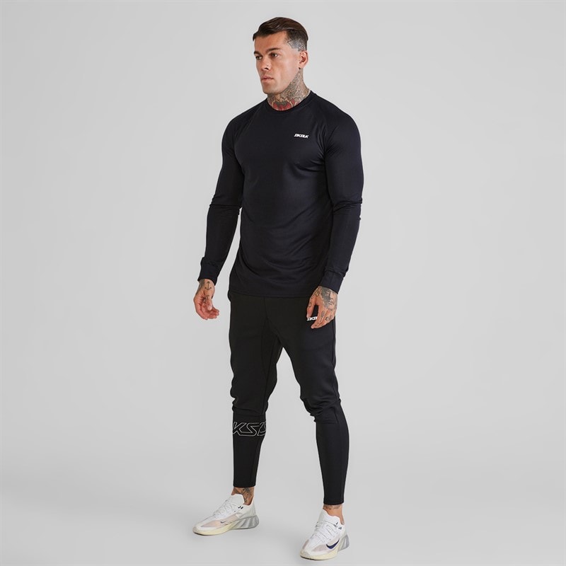 Herre langærmet tech t-shirt Sort - Billede 5