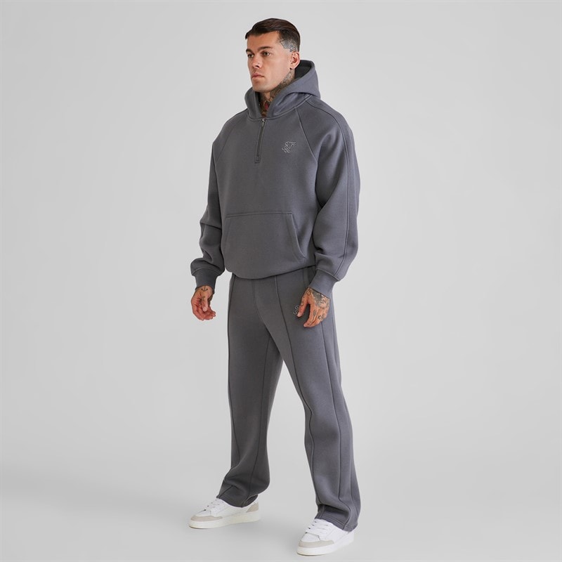 Herre quarter zip hættetrøje og joggingbukser sæt Grå - Billede 5