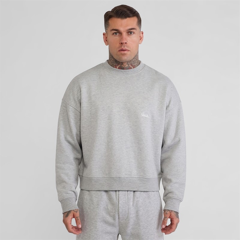 Herre boxy sweatshirt Grey Marl - Billede 1