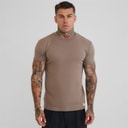 Herre waffle muscle fit t-shirt Brun