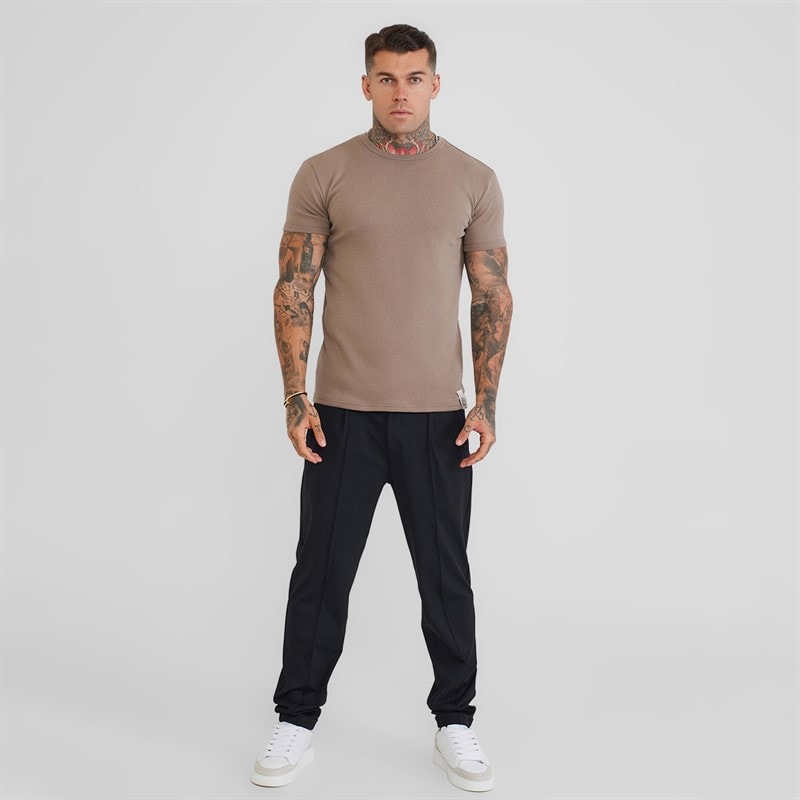 Herre waffle muscle fit t-shirt Brun - Billede 4