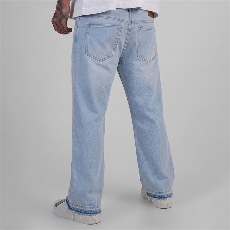 Herre slidte løstsiddende jeans Washed Light Blue - Billede 2