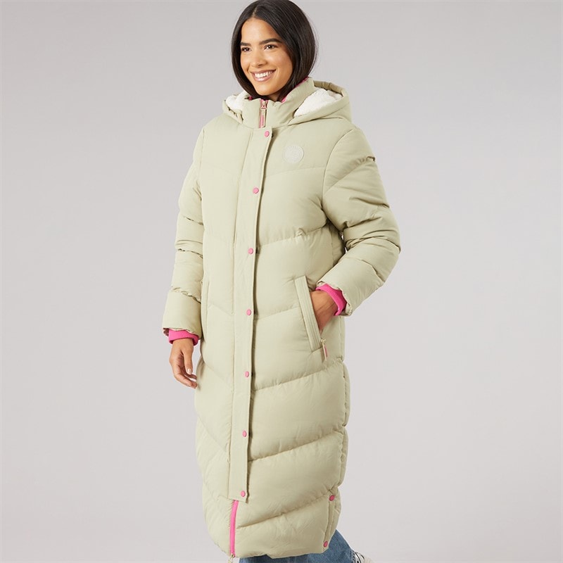 Dame isley lang vatteret frakke Khaki - Billede 3
