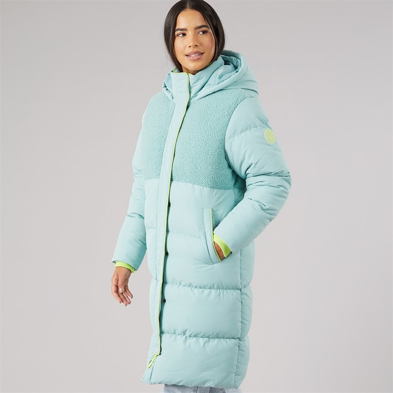 Dame cornwall mellemlang pufferjakke Sea Green - Billede 3