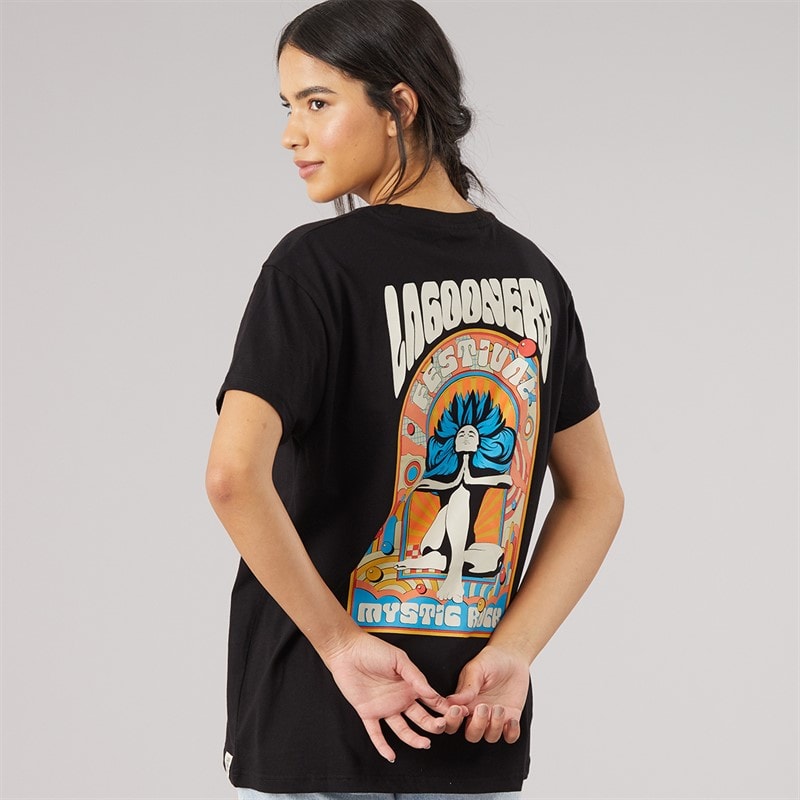 Lagooners Dame laurel oversized t-shirt - Sort