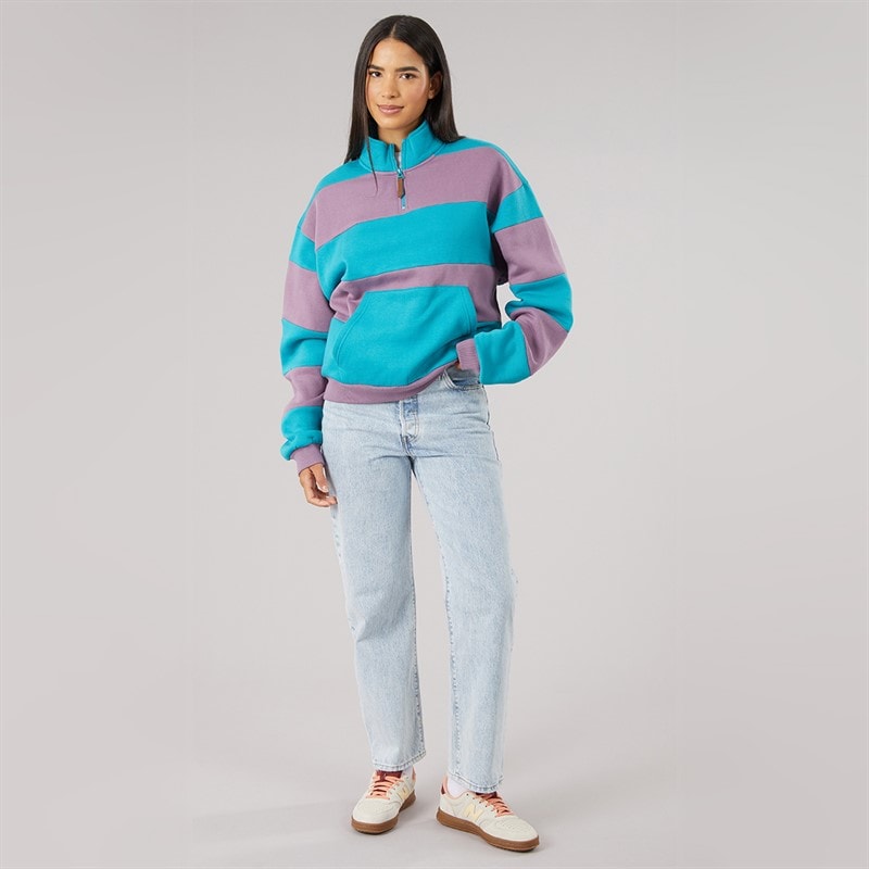 Dame birchden 1/4 zip sweatshirt Bluebird/Grape - Billede 3