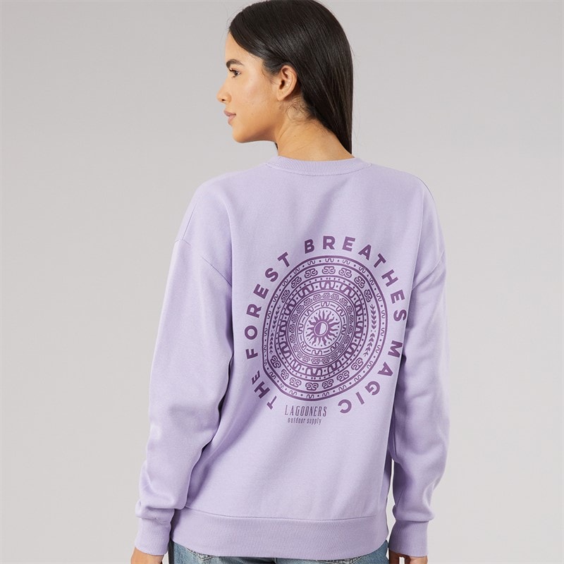 Dame finchmere grafisk sweatshirt Lilac - Billede 2