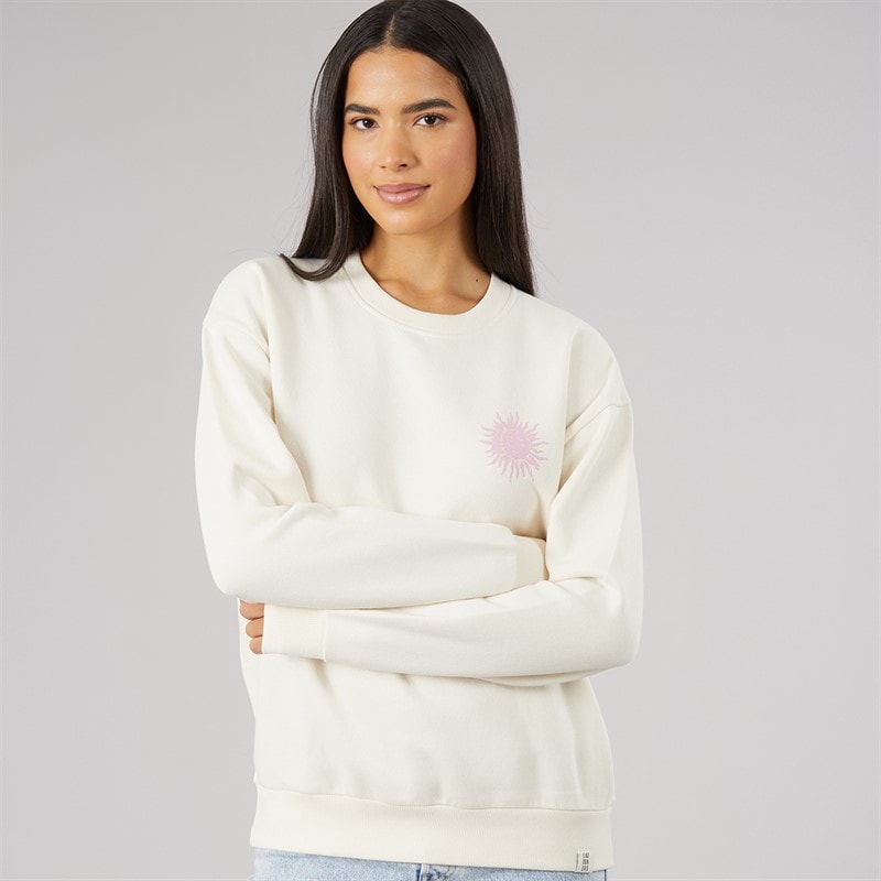 Dame fogmere grafisk sweatshirt Ecru - Billede 2