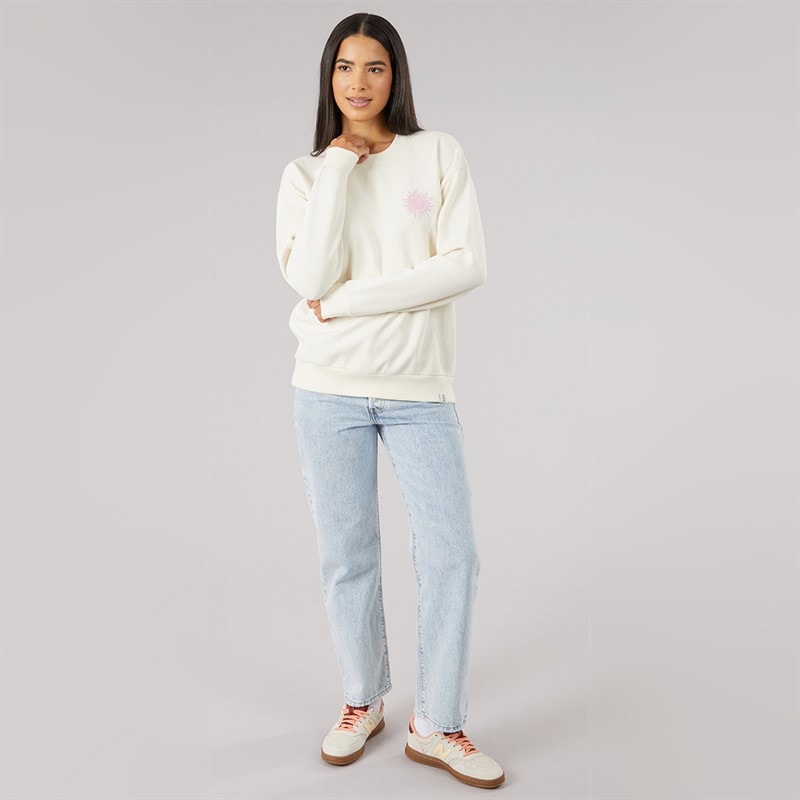 Dame fogmere grafisk sweatshirt Ecru - Billede 3