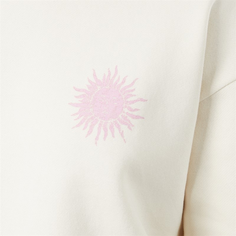 Dame fogmere grafisk sweatshirt Ecru - Billede 4