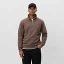 Herre core contrast quarter zip sweatshirt Mountain Grey Brown