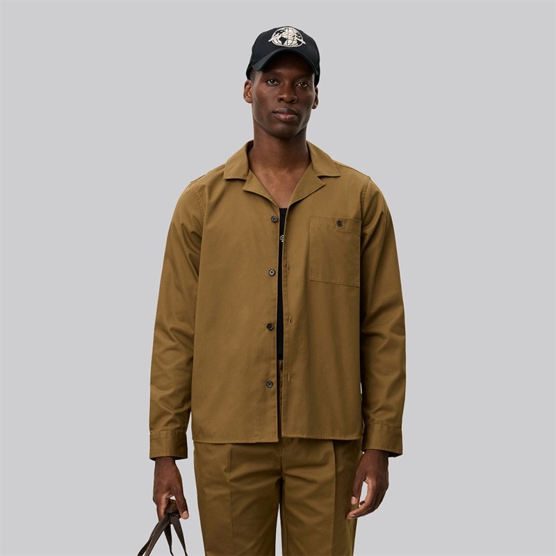 Herre jasper kraftig twill overshirt Dark Sand - Billede 1