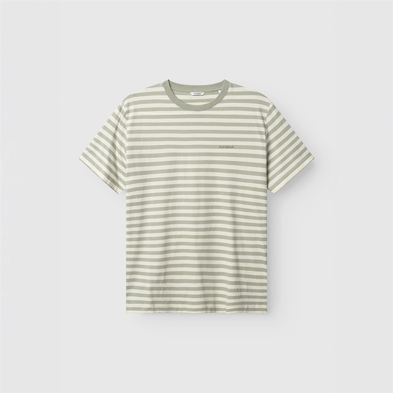 Herre dune stribet t-shirt Green Stripe - Billede 1