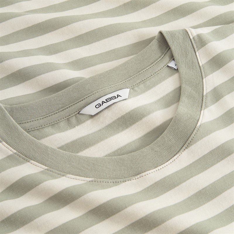Herre dune stribet t-shirt Green Stripe - Billede 4