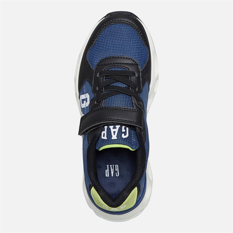 GAP Drenge San Francisco træningssko - Black Blue Lime - Billede 4