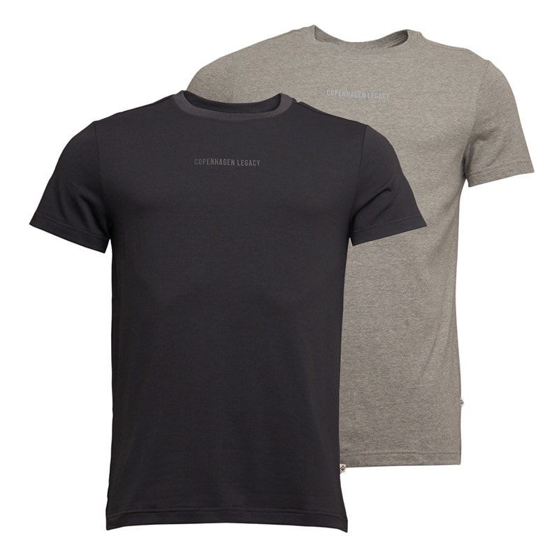 Herre to-pak t-shirts Grå Melange/Antracite - Billede 1