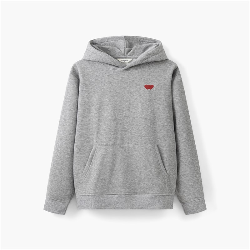 Herre hættetrøje med crew heart-print Grey Melange - Billede 1