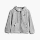 Drenge hættetrøje med lynlås Grey Melange
