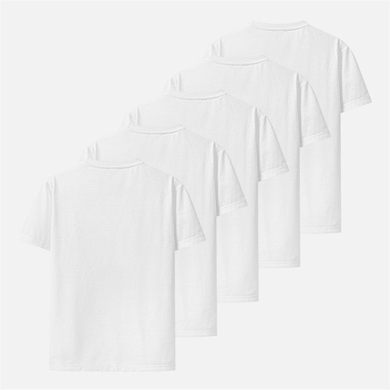 Herre fempak t-shirts Hvid - Billede 2