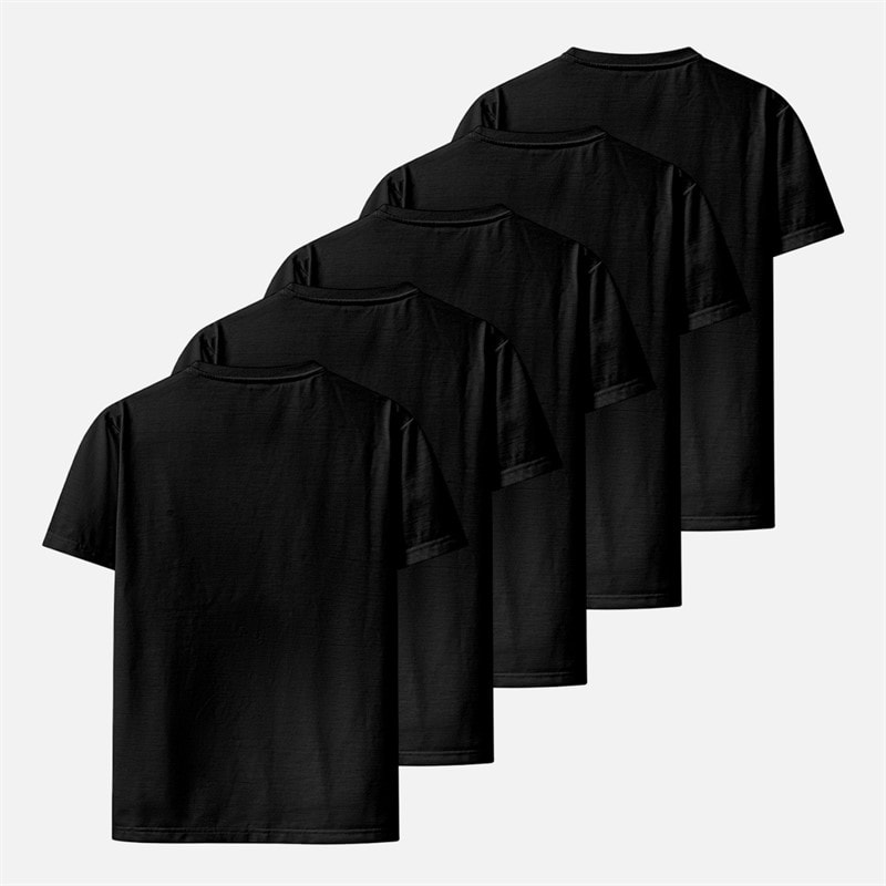 Herre fempak t-shirts Sort - Billede 2