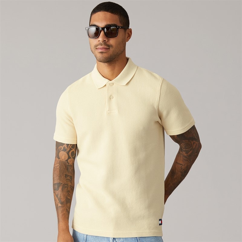 Herre vasket waffle polo-shirt Calico - Billede 1