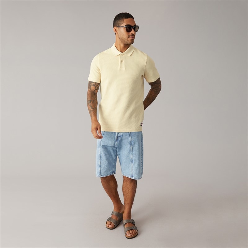 Herre vasket waffle polo-shirt Calico - Billede 4