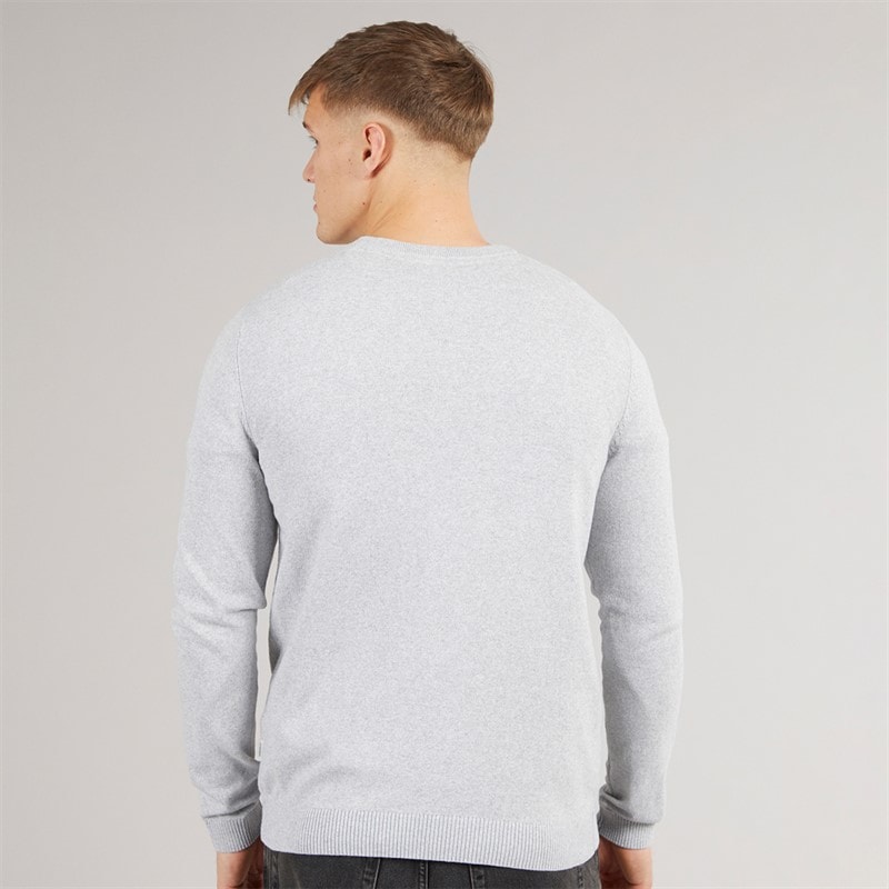 Herre callum rundhalset sweater Light Grey Melange - Billede 2