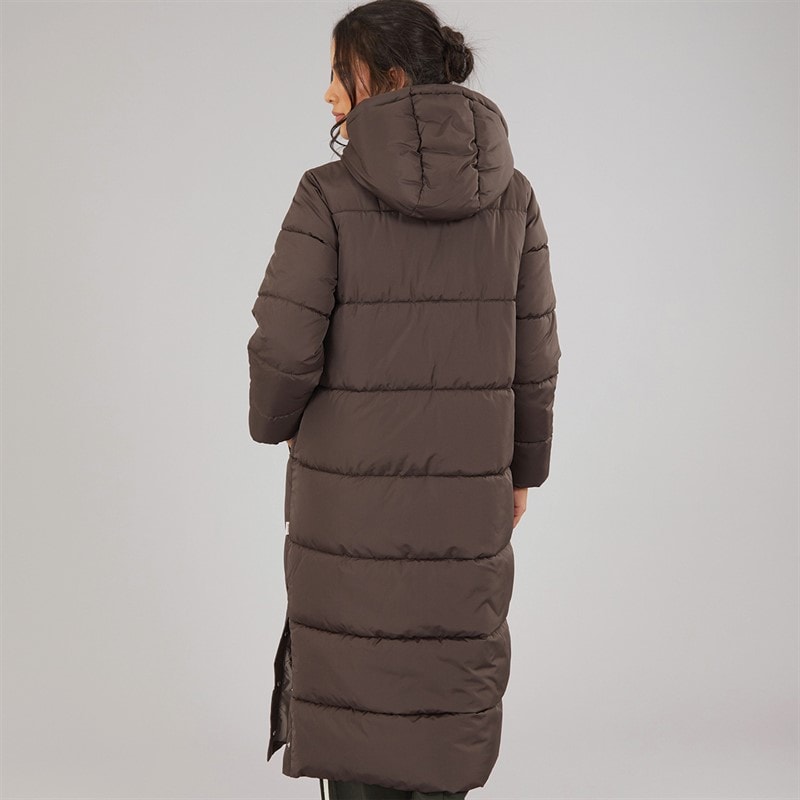 Dame alice lang vatteret frakke Chocolate Brown - Billede 2