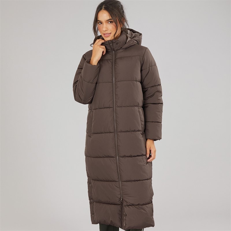 Dame alice lang vatteret frakke Chocolate Brown - Billede 5