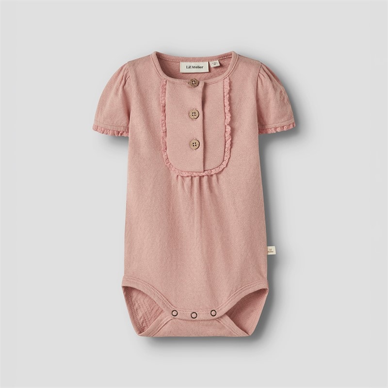 Lil' Atelier Piger halina kortærmet babydragt - Rose Tan