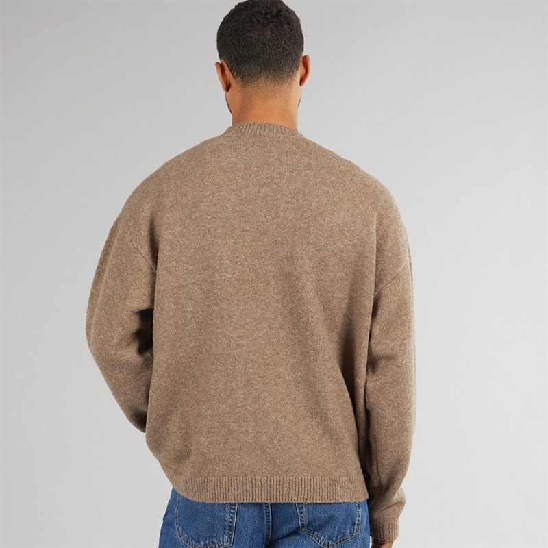 Herre hjerter strikket rundhalset sweater Mink - Billede 2